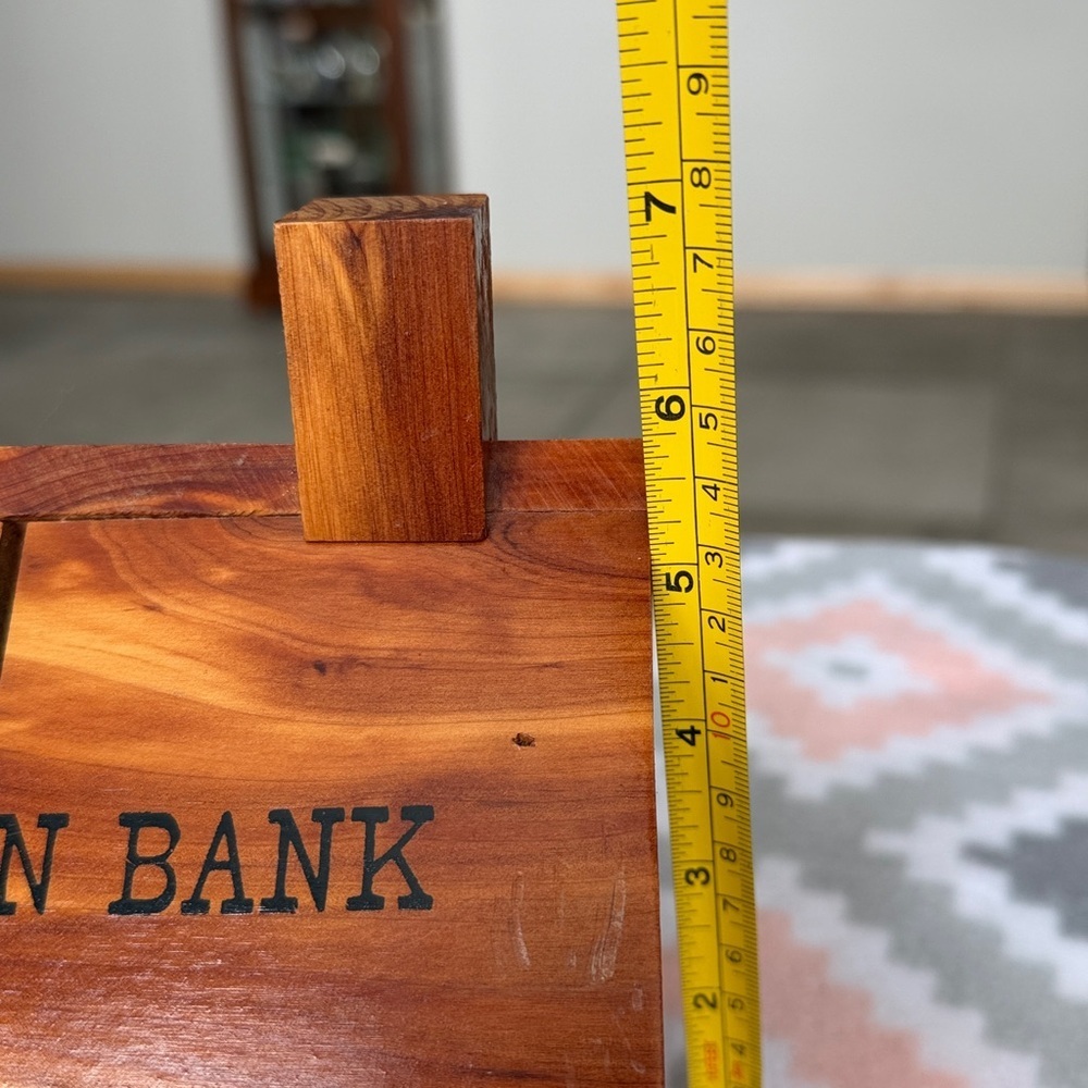 Handmade Log Cabin Bank Wooden Coin Bank - Natural Wood rustic - Picture 9 of 10
